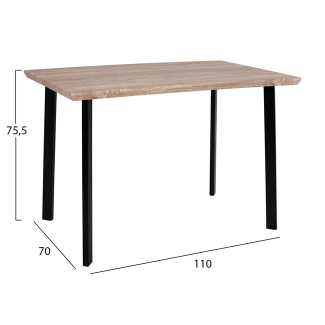 Комплект Т Dining Table 5 части с sonama плот и черни крака 110x70x75,5Y cm