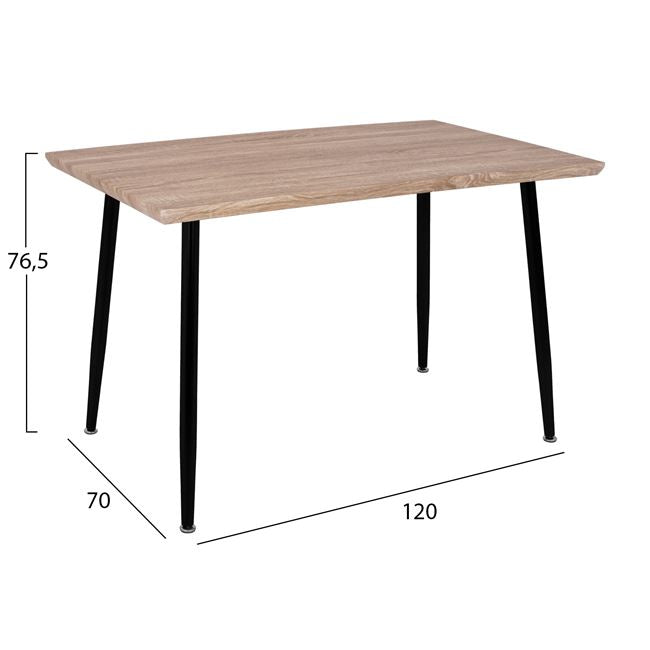 Комплект маса за хранене 5 части в Сонома цвет 120x70x76,5Y cm
