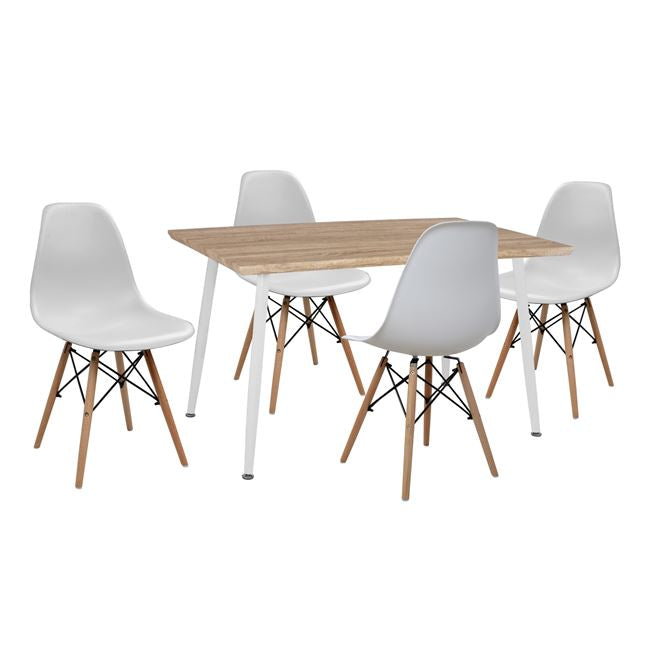 Set Dining Table 5 pieces HM10349.02 Table 120x70x76,5 cm & Chairs Twist image 1