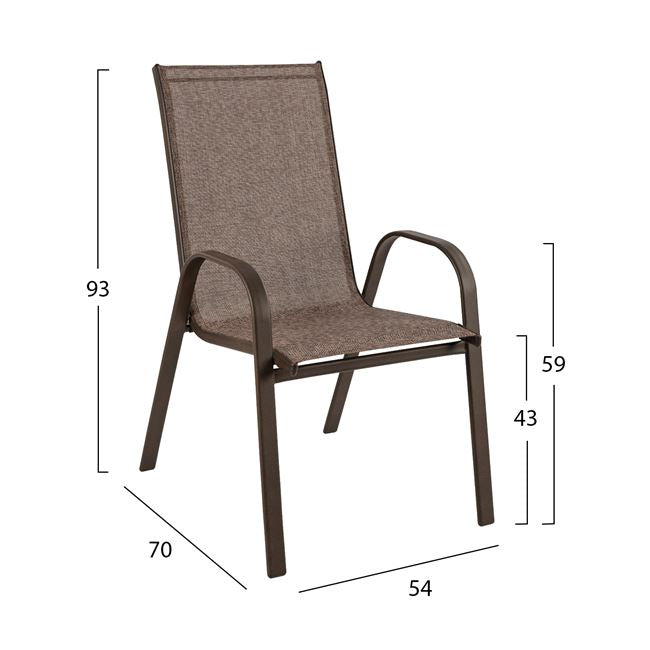 OUTDOOR DINING SET 7PCS IN BROWN COLOR HM10557.02