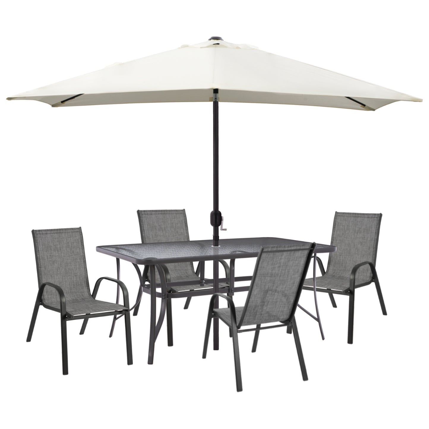 OUTDOOR DINING SET 6PCS WITH UMBRELLA HM11783 image 1