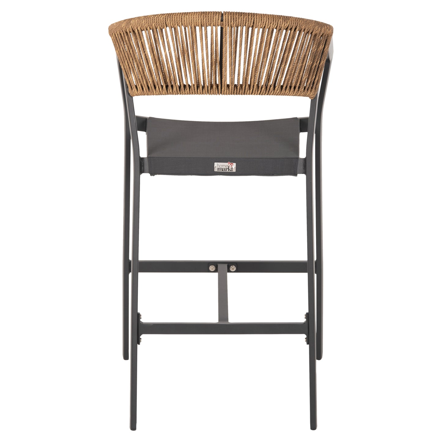 BAR STOOL ALUMINUM ANTHRACITE HM5892.11 MEDIUM HEIGHT WITH ARMS-RATTAN&TEXTLINE 55x56.5x99Hcm.