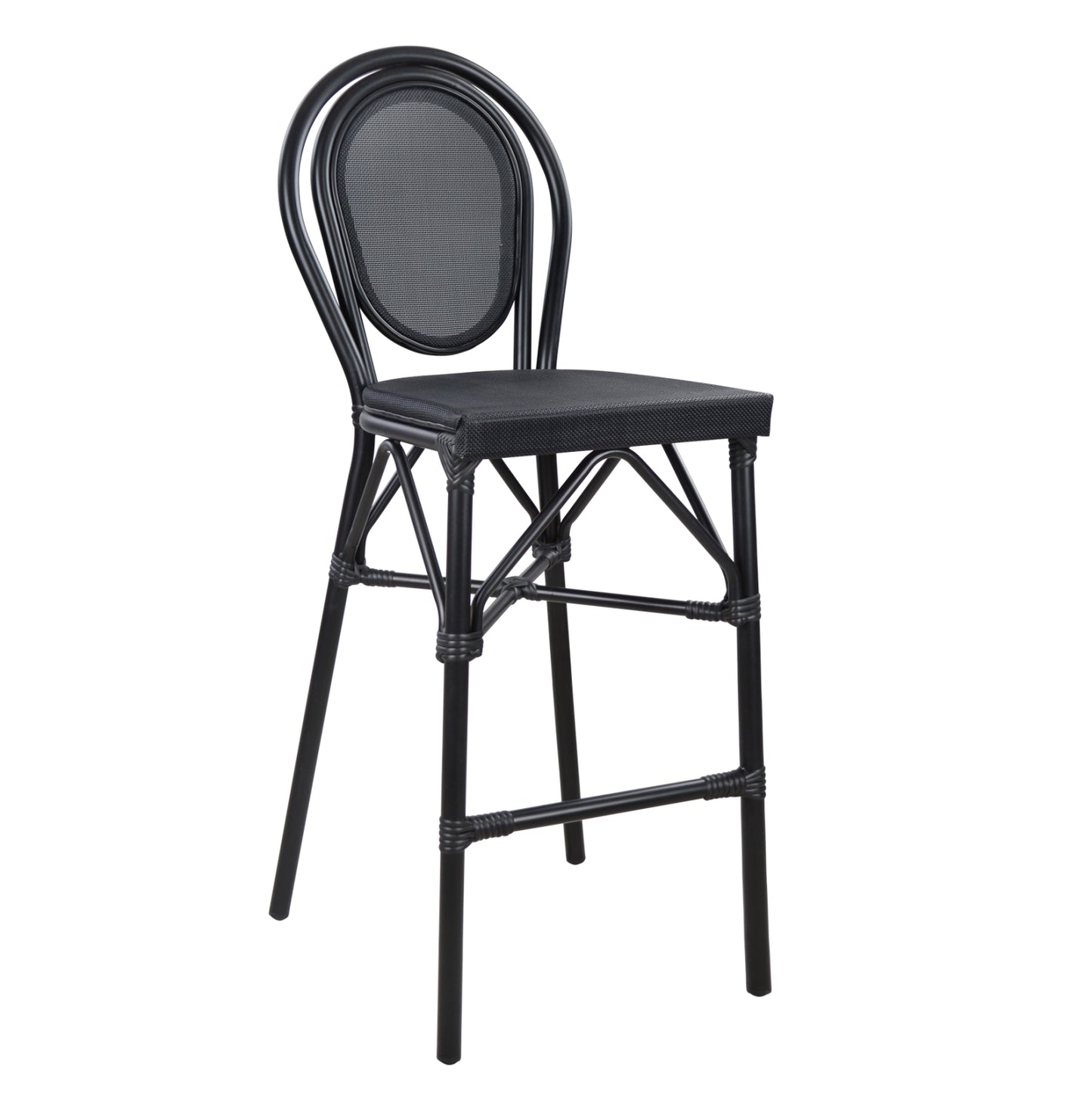 ALUMINUM STOOL FB95060 BAMBOO LOOK BLACK WITH TEXTILENE 44x52x115Hcm. image 1