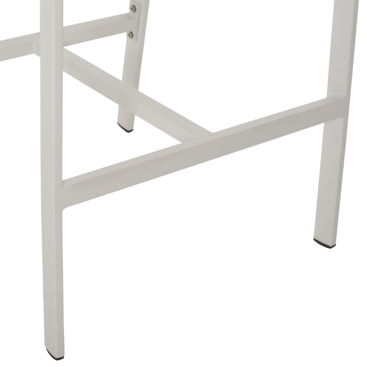 BAR STOOL ALUMINUM WITH ARMS WHITE PE RATTAN BACK TEXTLINE SEAT 56x58x105Hcm.HM5892.02