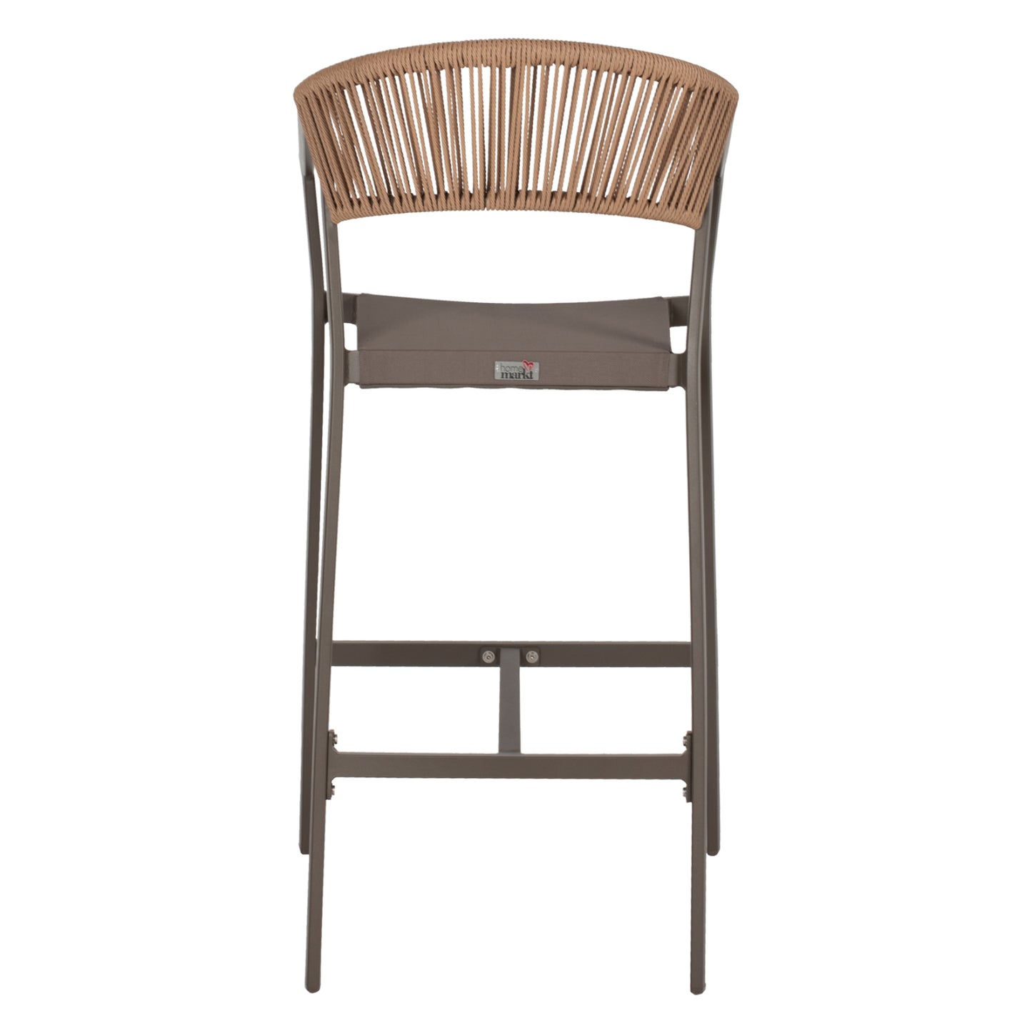 BAR STOOL ALUMINUM WITH ARMS CHAMPAGNE PE RATTAN TEXTLINE WHITE 56x58x105Hcm.HM5892.03