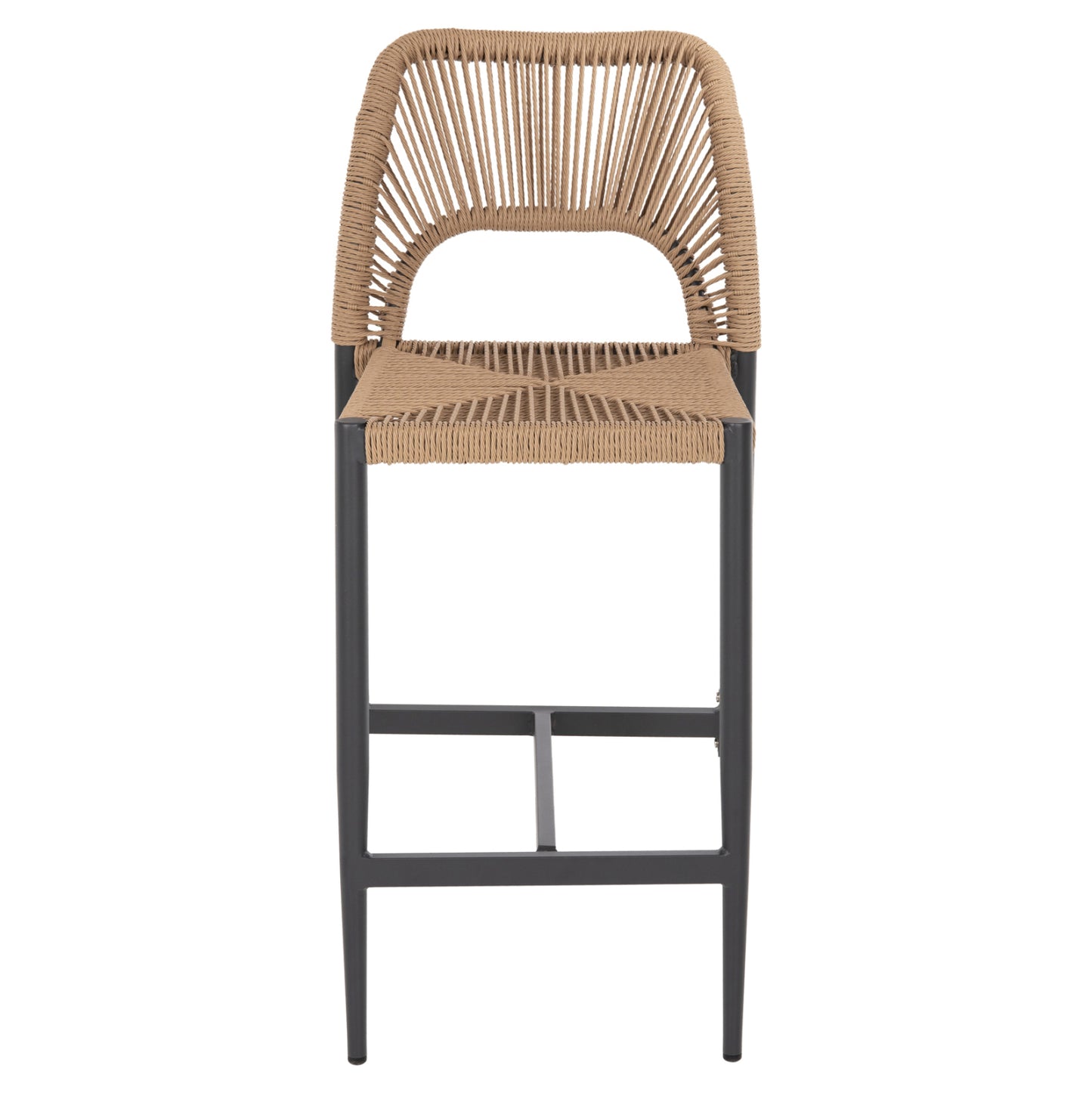 BAR STOOL MEDIUM HEIGHT NOJO HM5920.02 ANTHRACITE ALUMINUM--BEIGE SYNTHETIC RATTAN 40x55.5x99Hcm.