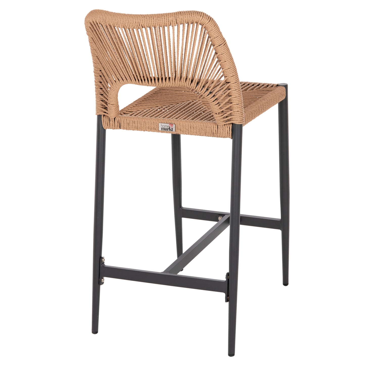 BAR STOOL MEDIUM HEIGHT NOJO HM5920.02 ANTHRACITE ALUMINUM--BEIGE SYNTHETIC RATTAN 40x55.5x99Hcm.
