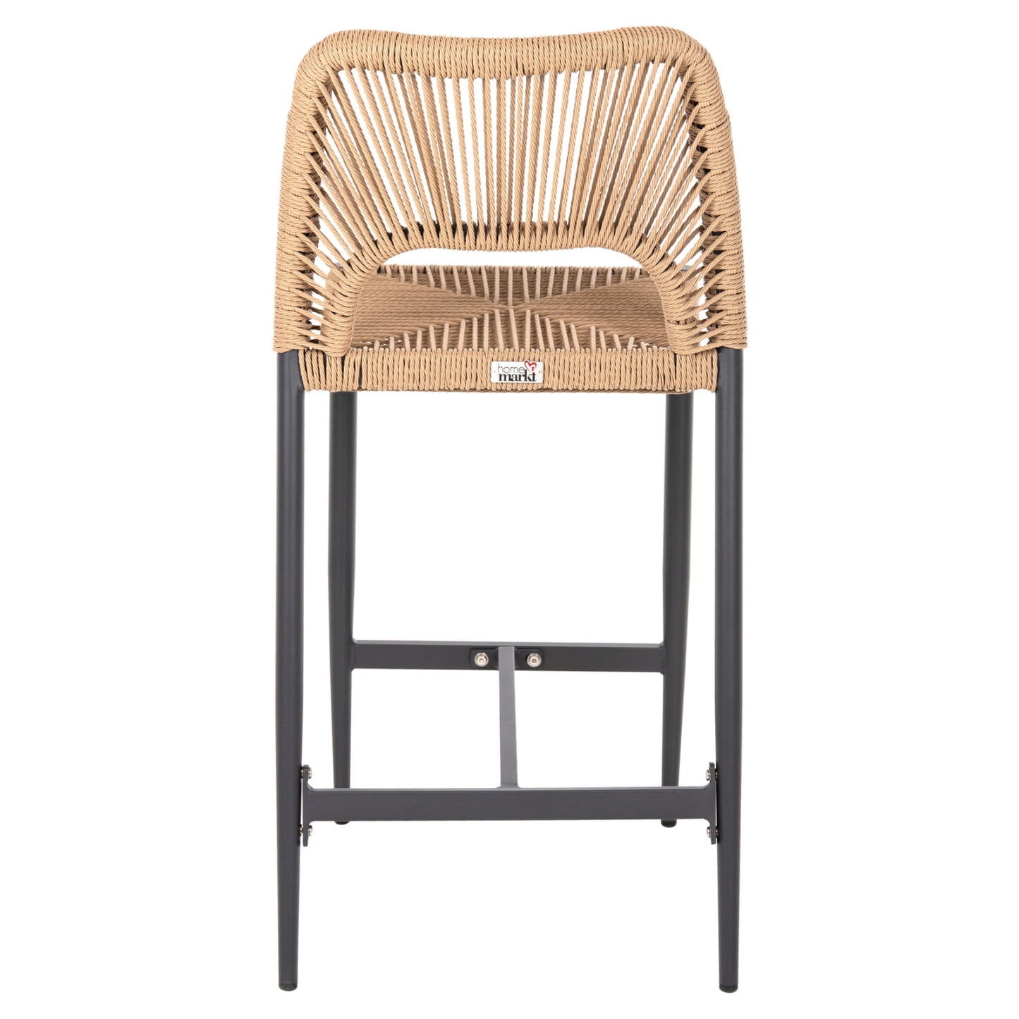 BAR STOOL MEDIUM HEIGHT NOJO HM5920.02 ANTHRACITE ALUMINUM--BEIGE SYNTHETIC RATTAN 40x55.5x99Hcm.