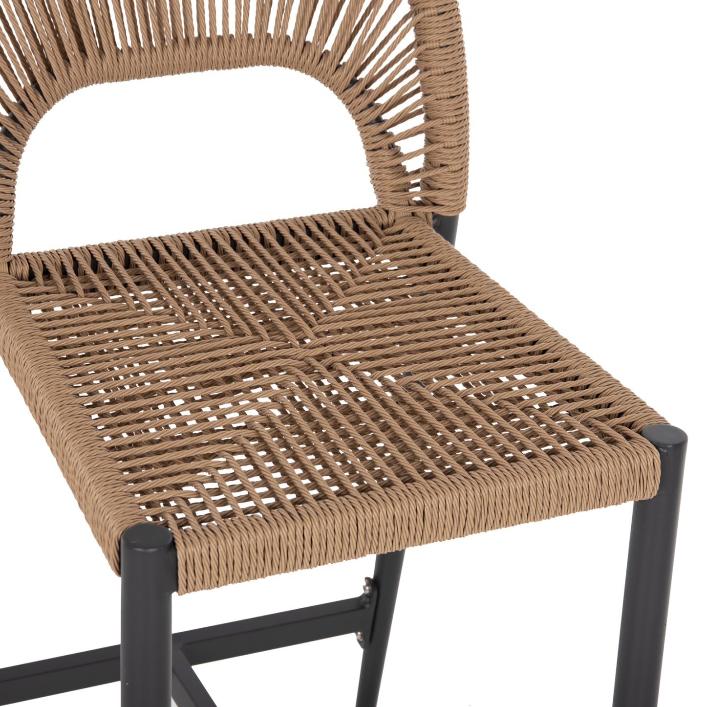 BAR STOOL MEDIUM HEIGHT NOJO HM5920.02 ANTHRACITE ALUMINUM--BEIGE SYNTHETIC RATTAN 40x55.5x99Hcm.