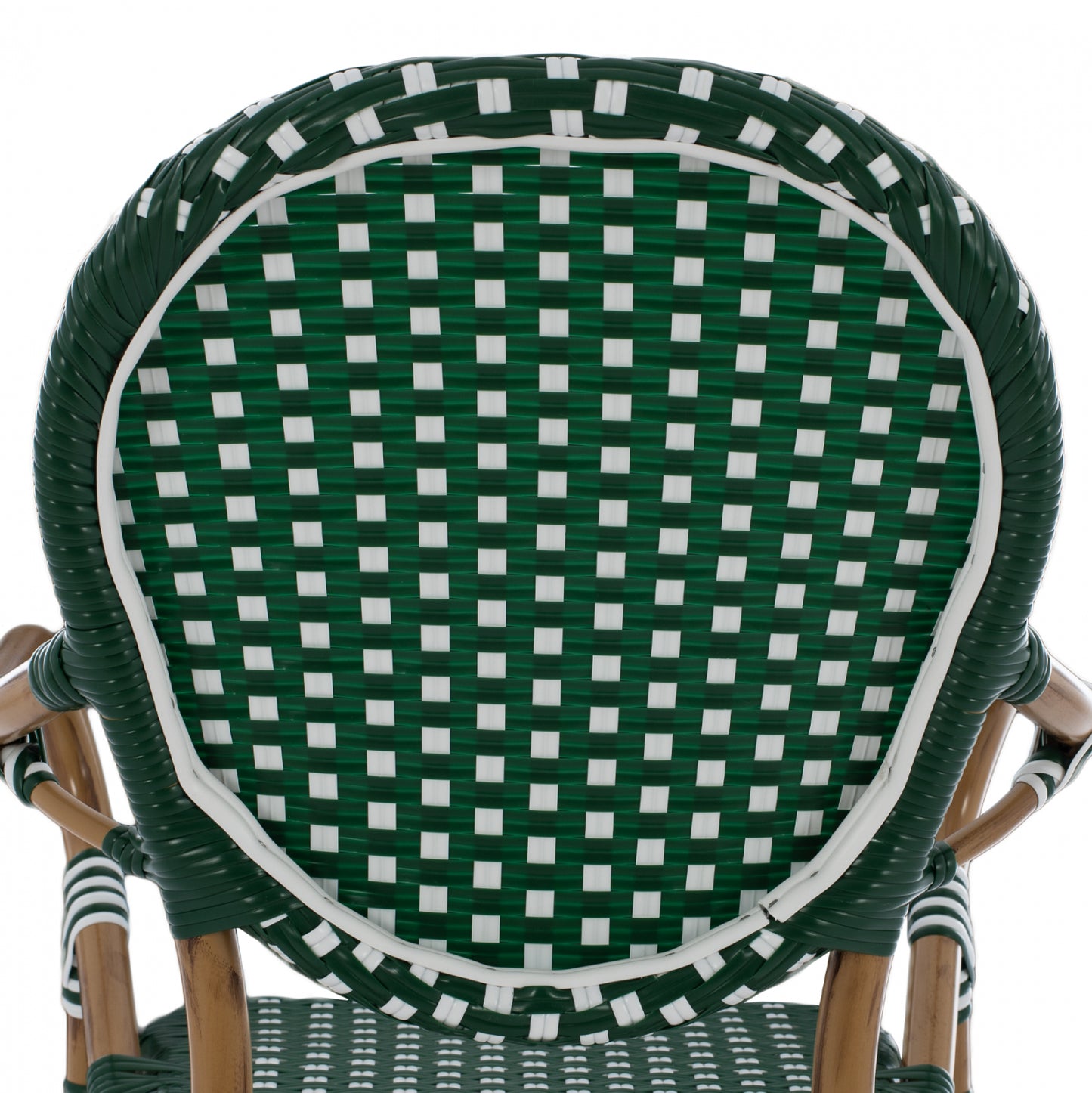 ALUMINUM STOOL BAMBOO LOOK WITH WICKER GREEN WHITE HM5794.01 56x60x126 cm.