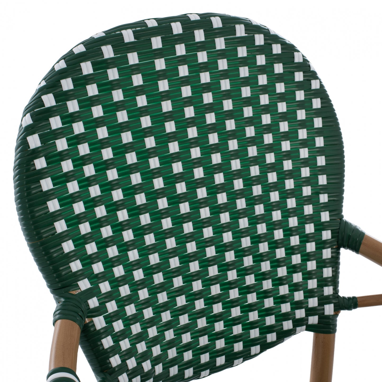 ALUMINUM STOOL BAMBOO LOOK WITH WICKER GREEN WHITE HM5794.01 56x60x126 cm.