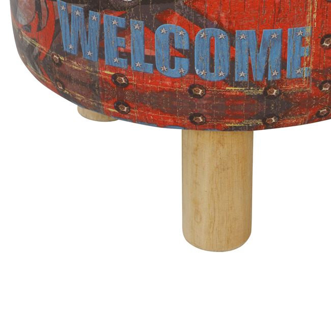 Stool from PU with 3 wooden legs HM8153 Movies D 30x38cm