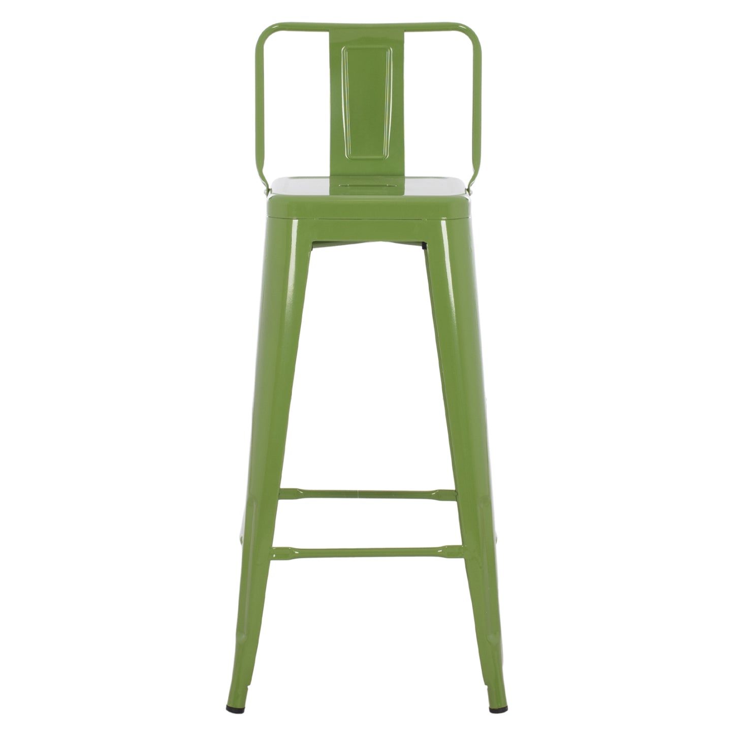 Σκαμπό Бар Μεταλλικό Melita с Άνετη Πλάτη σε Light Olive Green