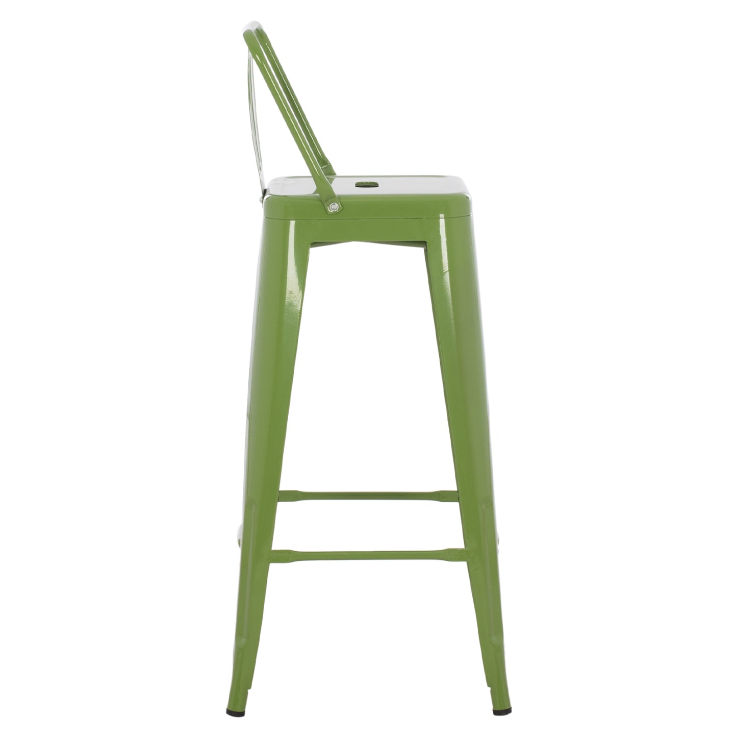 Σκαμπό Бар Μεταλλικό Melita с Άνετη Πλάτη σε Light Olive Green