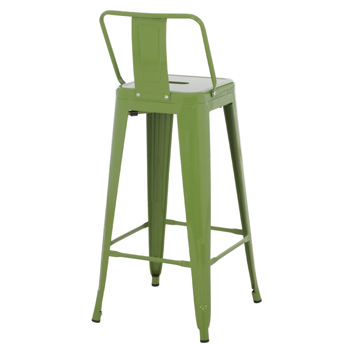 Σκαμπό Бар Μεταλλικό Melita с Άνετη Πλάτη σε Light Olive Green