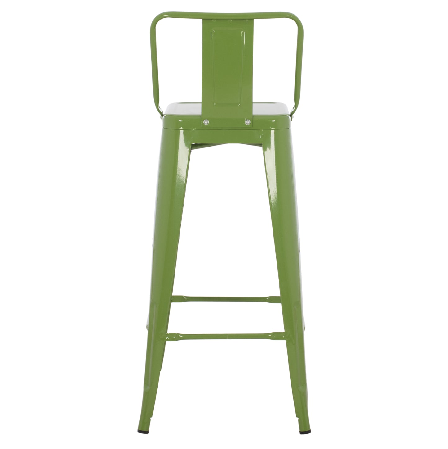 Σκαμπό Бар Μεταλλικό Melita с Άνετη Πλάτη σε Light Olive Green