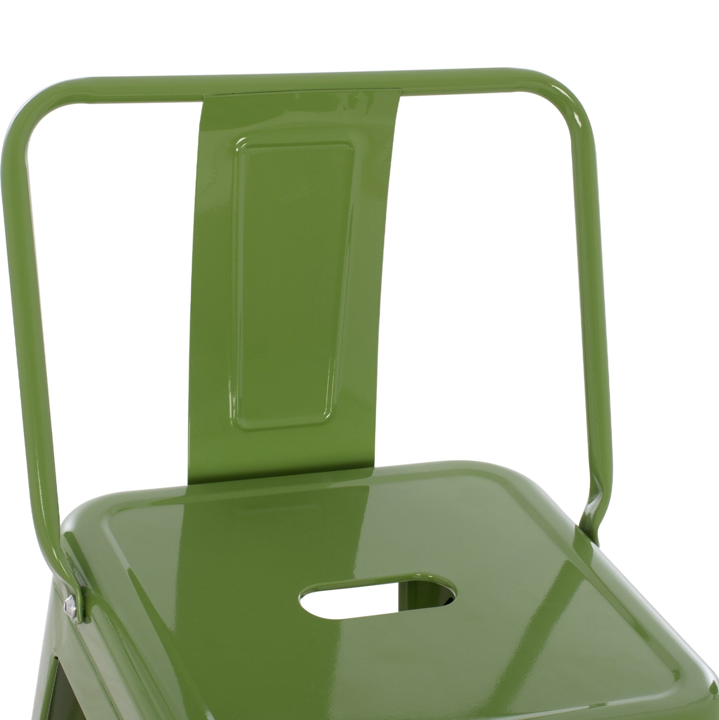 Σκαμπό Бар Μεταλλικό Melita с Άνετη Πλάτη σε Light Olive Green