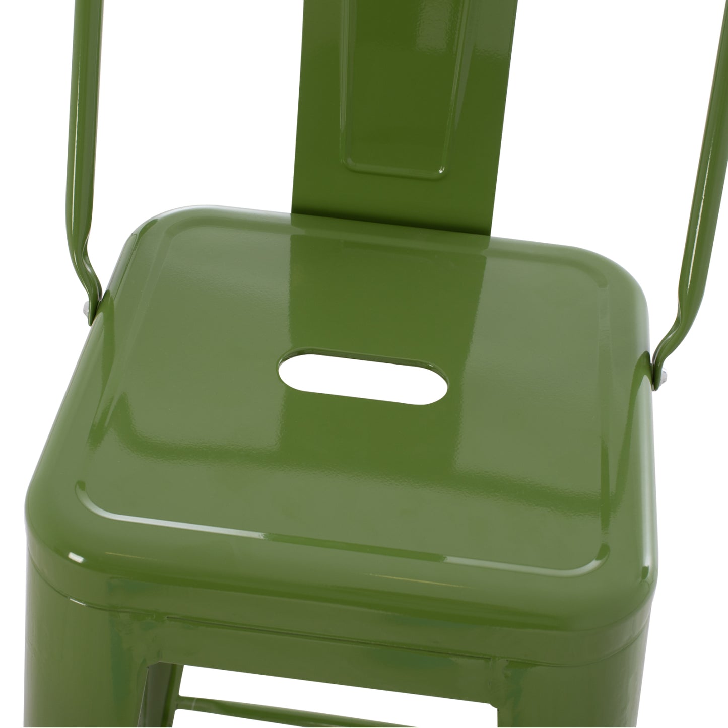 Σκαμπό Бар Μεταλλικό Melita с Άνετη Πλάτη σε Light Olive Green