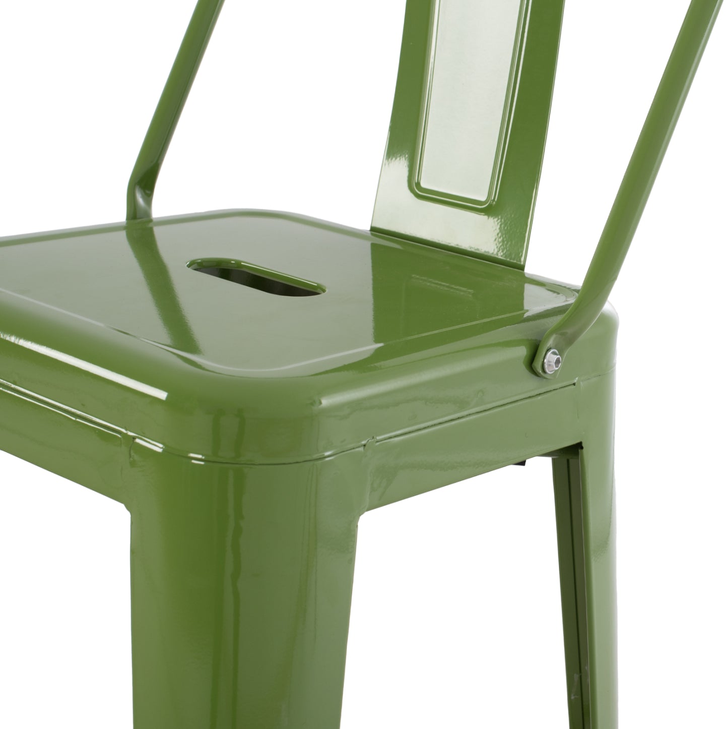 Σκαμπό Бар Μεταλλικό Melita с Άνετη Πλάτη σε Light Olive Green