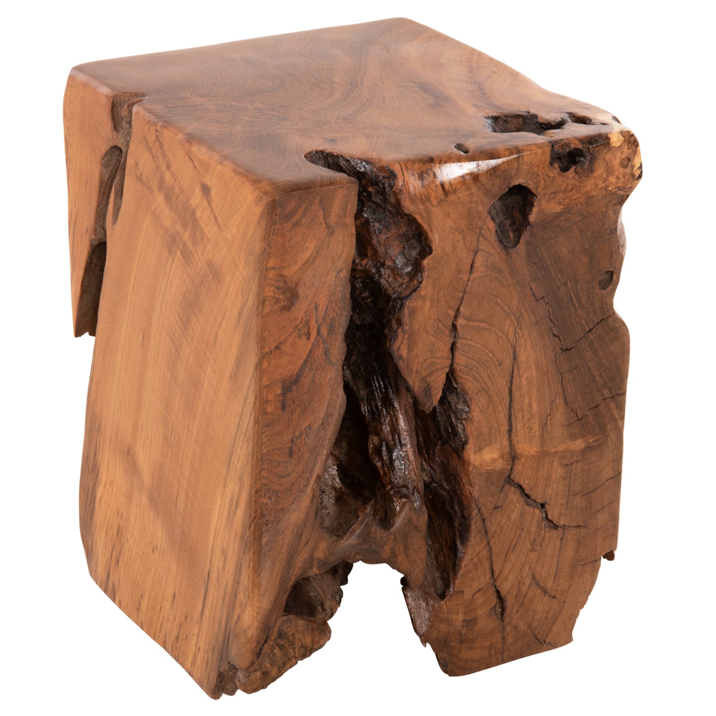 STOOL LOW HEIGHT KUMO HM7893 SOLID TEAK WOOD IN NATURAL COLOR 30X30X40Hcm. image 1