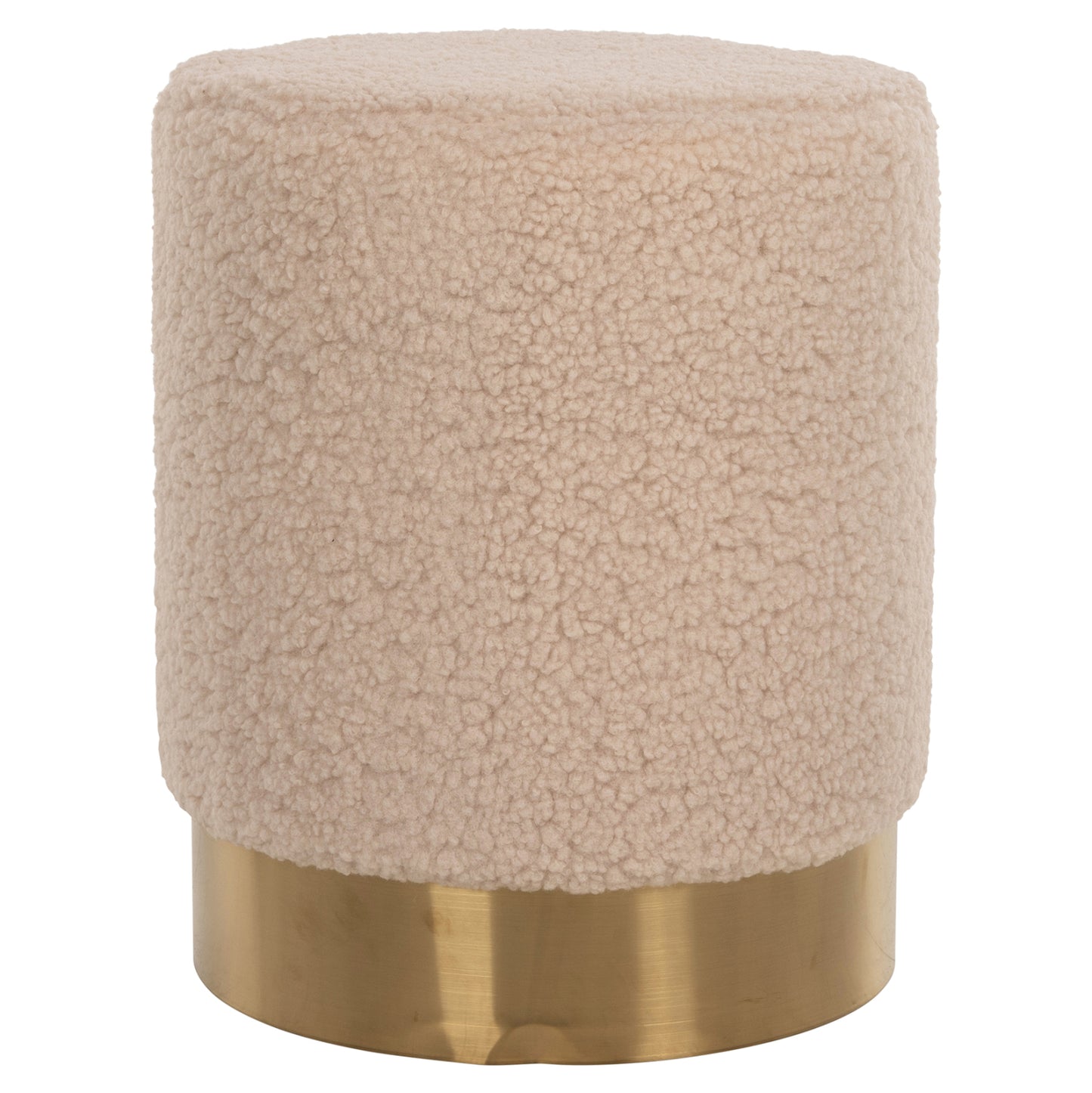 STOOL LEVY HM8408.20 BOUCLE FABRIC ECRU-GOLD BASE Φ35x42Hcm.