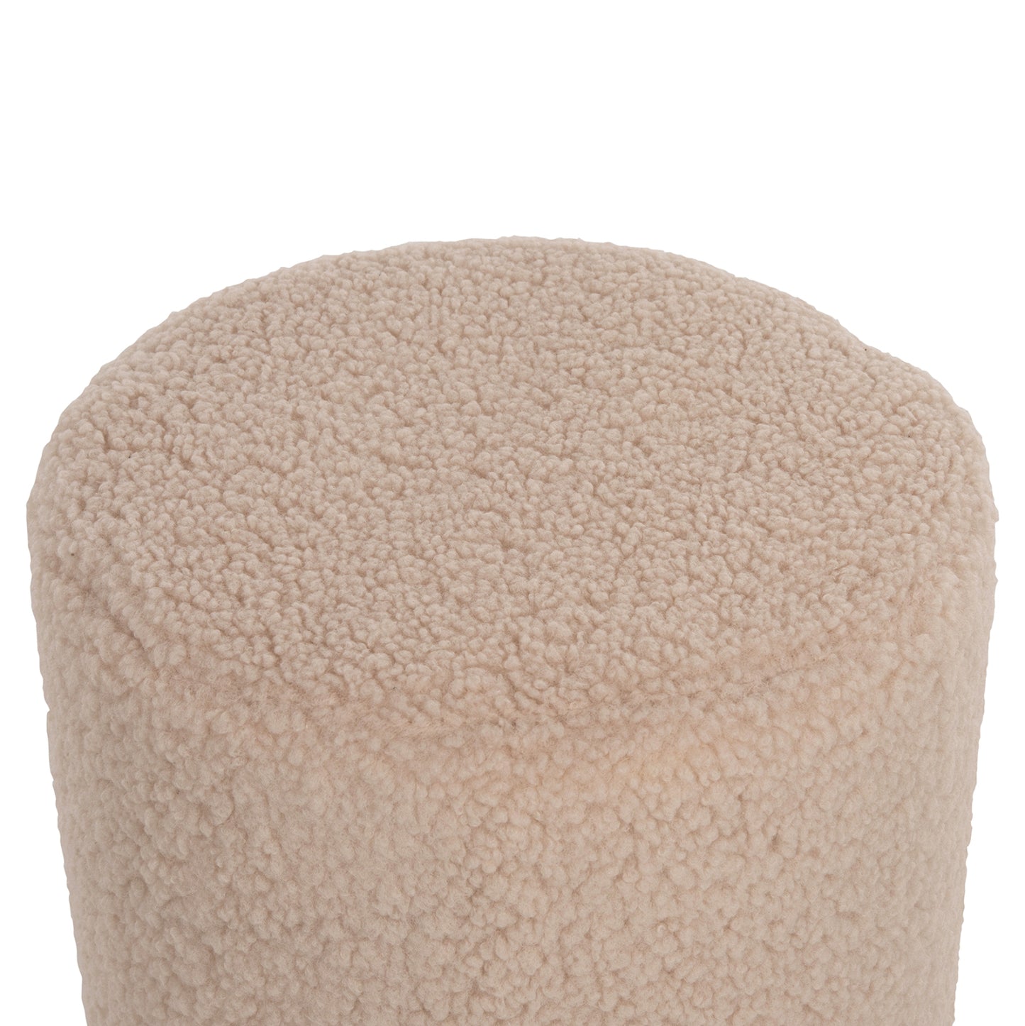 STOOL LEVY HM8408.20 BOUCLE FABRIC ECRU-GOLD BASE Φ35x42Hcm.