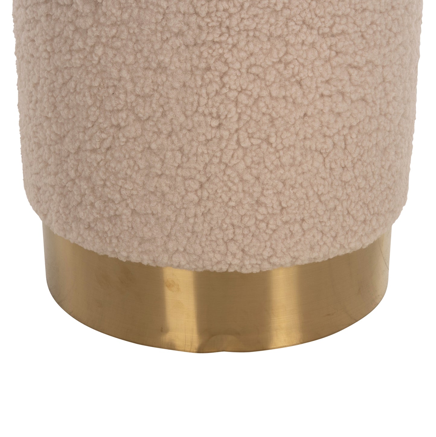 STOOL LEVY HM8408.20 BOUCLE FABRIC ECRU-GOLD BASE Φ35x42Hcm.