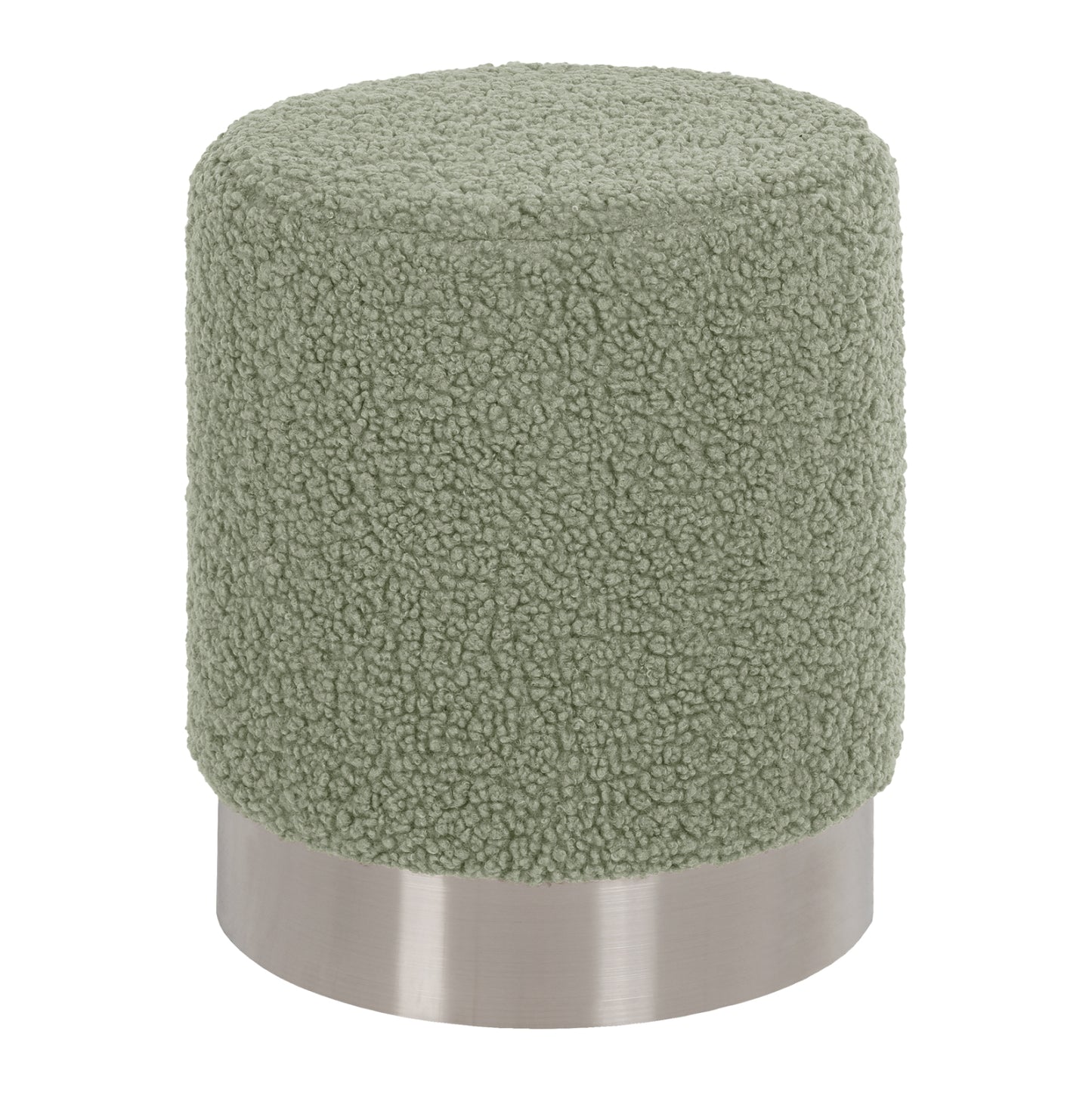 STOOL LEVY HM8408.27 BOUCLE FABRIC PISTACHIO GREEN-SILVER BASE Φ35x42Hcm. image 1