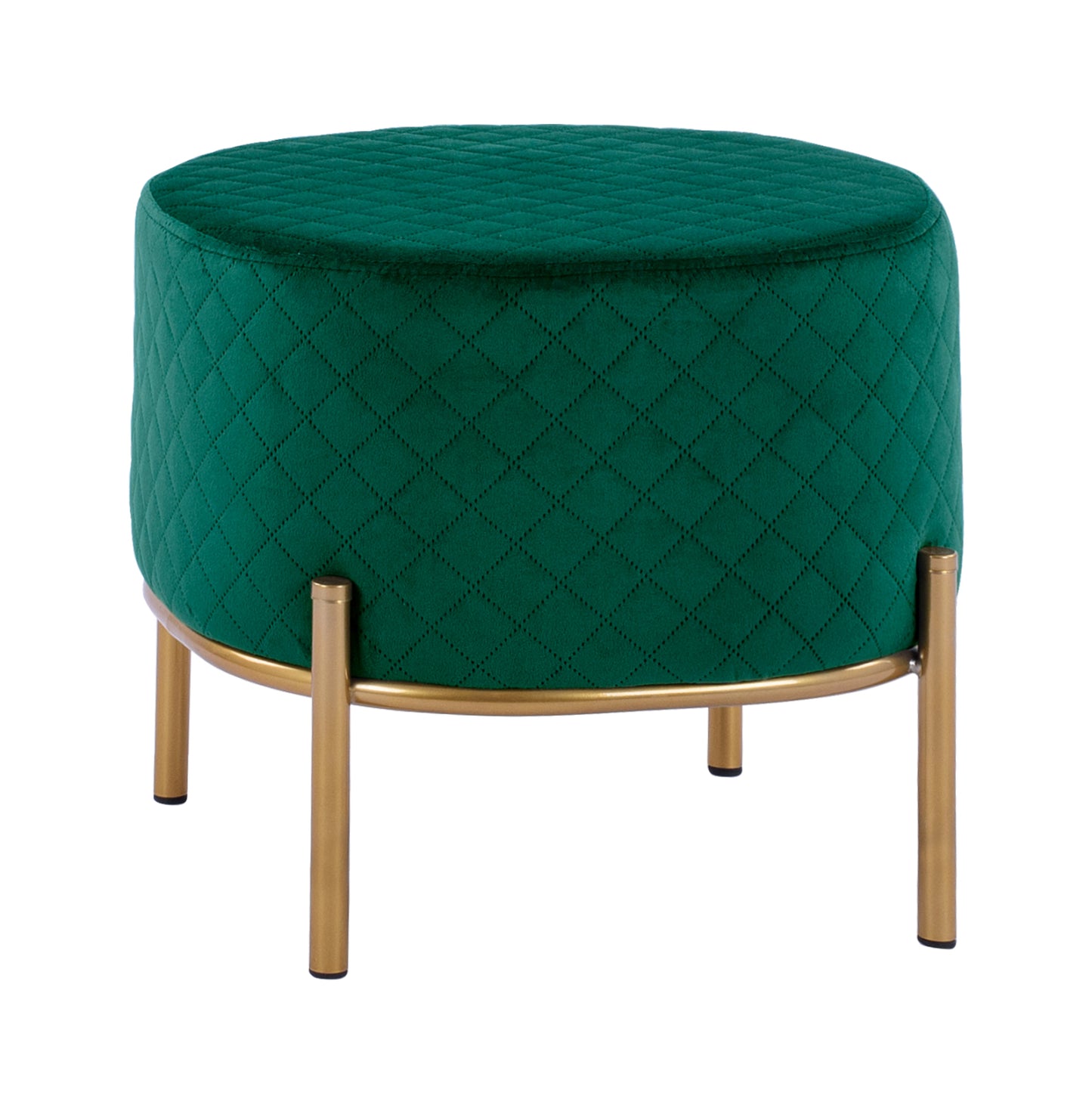 Stool Sinta HM8638.03 Cypress Green Velvet with gold base 42x42x38cm image 1