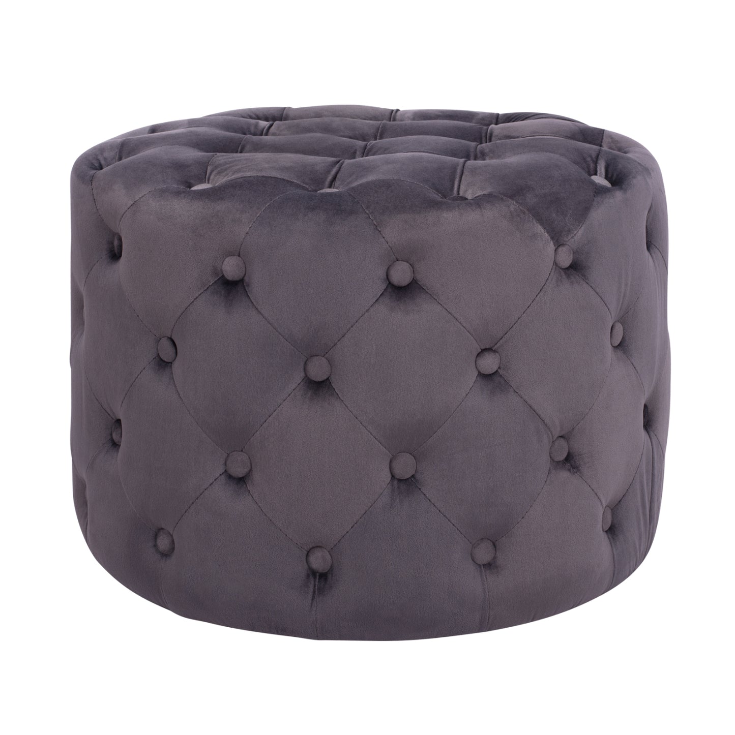 Velvet stool Kassie HM8406.01 grey color Chesterfield type image 1