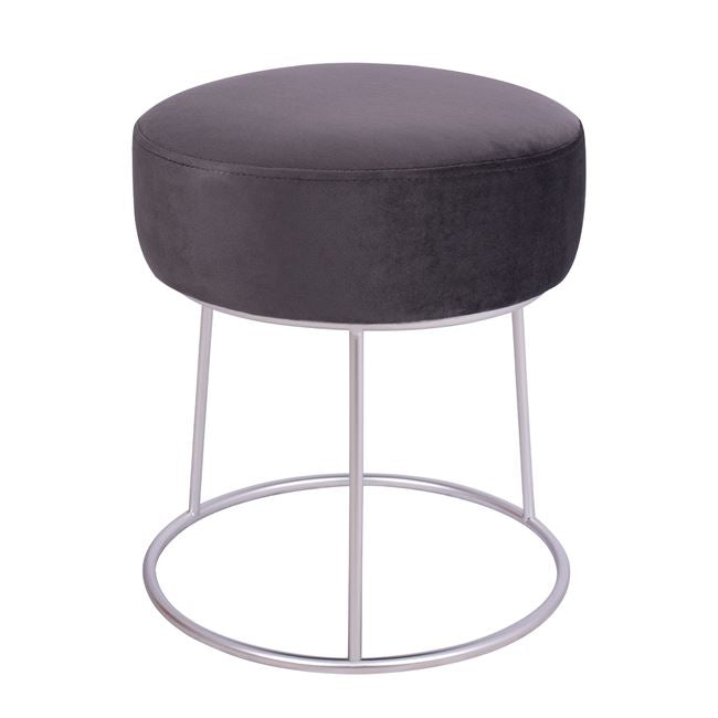 Stool Karlo HM8411.01 Grey with Silver Base ''36x38 cm image 1