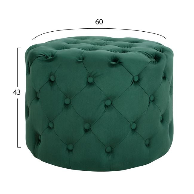 Velvet stool Kassie HM8406.03 cypress green color Chesterfield type ''60x43cm