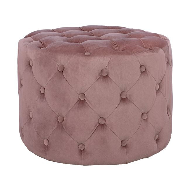 Velvet stool Kassie HM8406.02 rotten apple color Chesterfield type ''60x43cm image 1