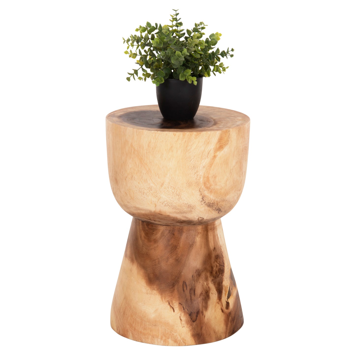 ROUND STOOL MAMBA HM9901 SOLID SUAR WOOD IN NATURAL COLOR Φ30x46H cm. image 1