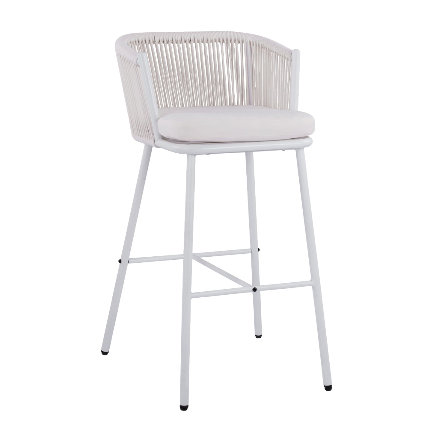 Stool with metallic frame and rope white HM5714.03 46x54x101 cm image 1