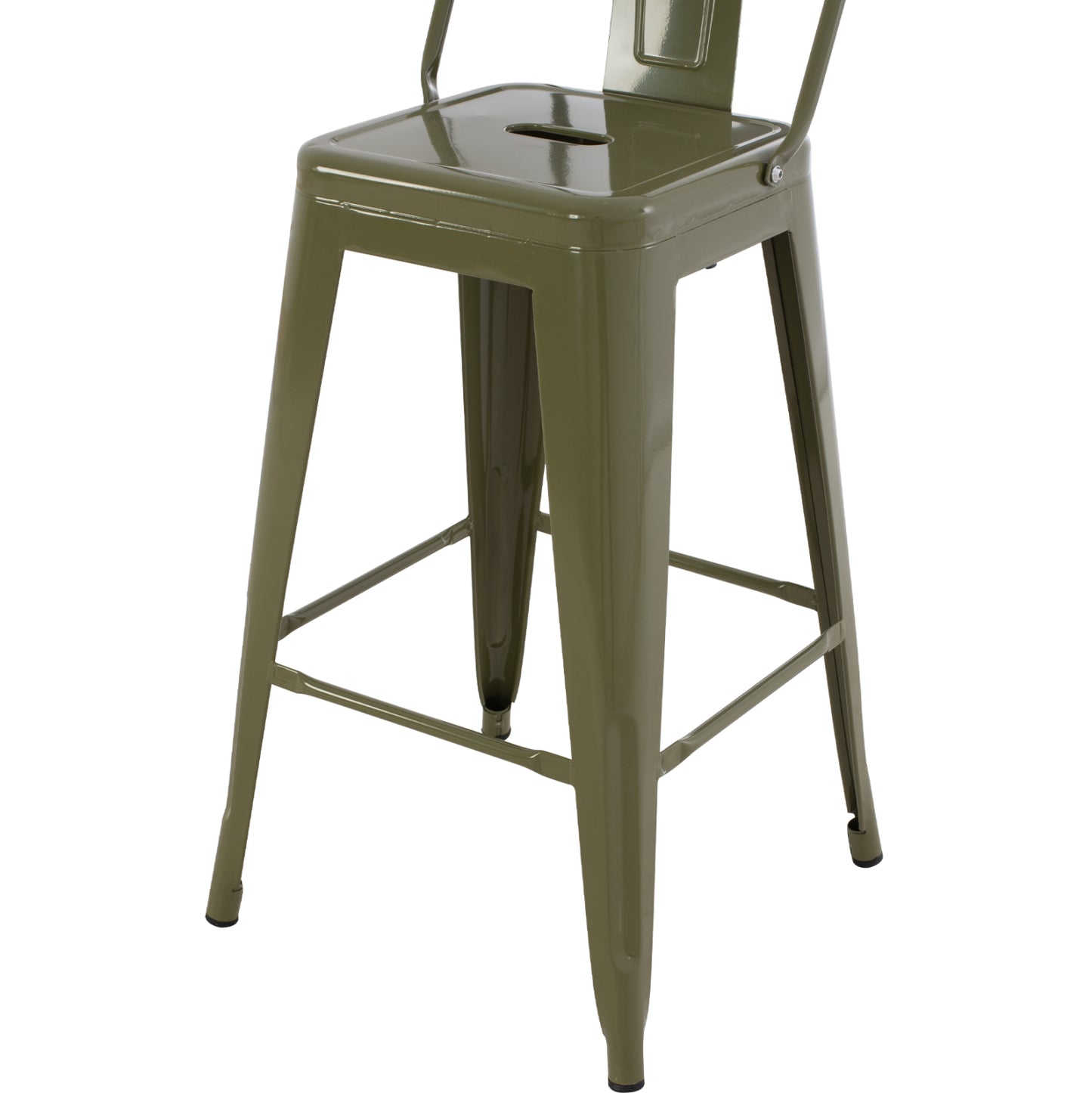 Σκαμπό Μεσαίου Ύψους Μεταλλικό Melita Σε Dark Olive Green
