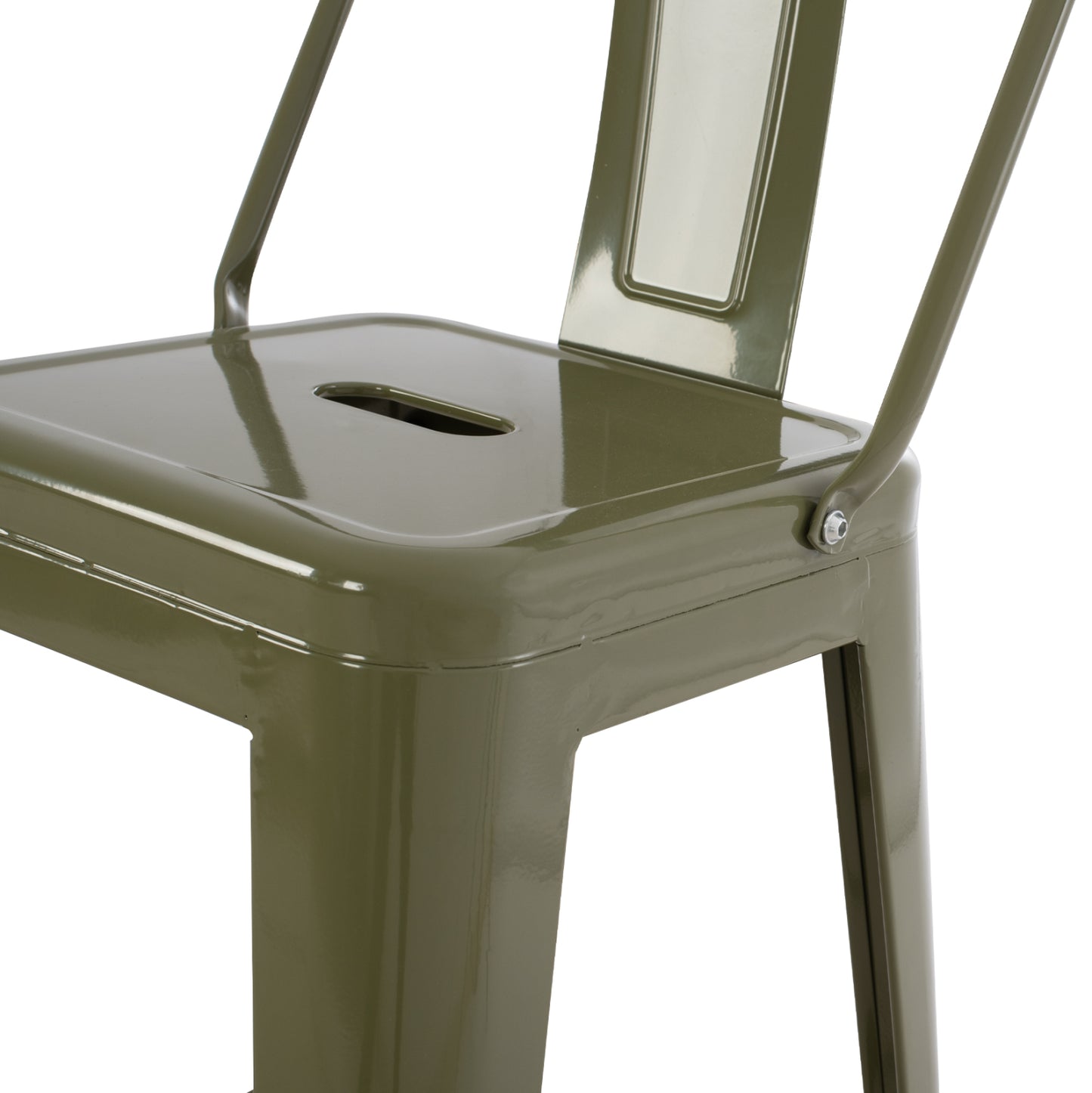 Σκαμπό Μεσαίου Ύψους Μεταλλικό Melita Σε Dark Olive Green