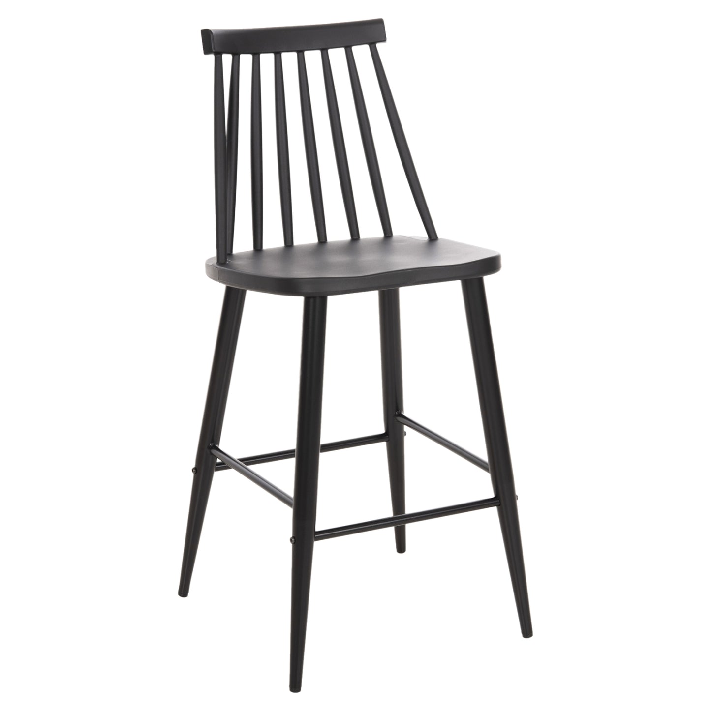 BAR STOOL MEDIUM HEIGHT VANESSA HM9300.12 POLYPROPYLENE & METAL-BLACK 45,5x46x97Hcm. image 1