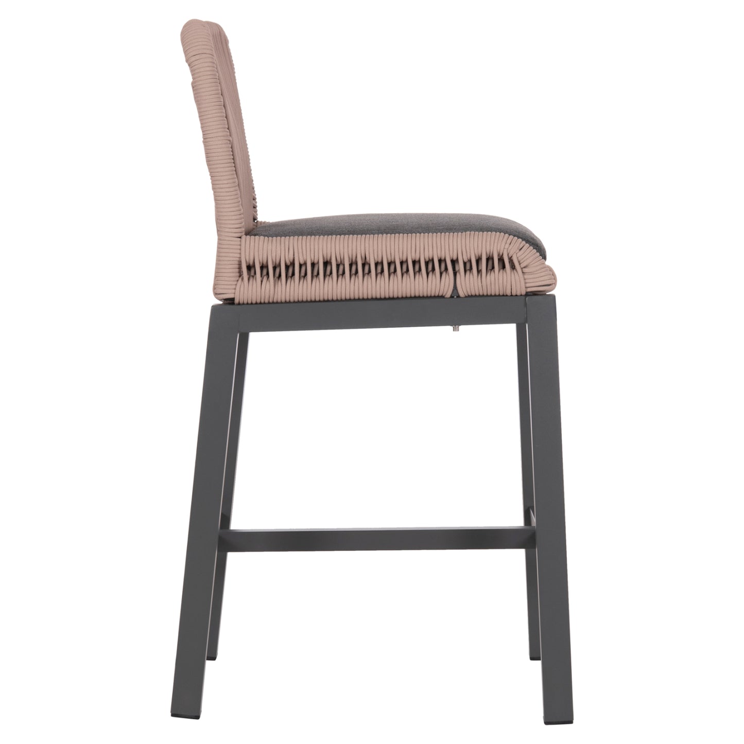 BAR STOOL MEDIUM HEIGHT HOWARD HM5791.21 ALUMINUM IN ANTHRACITE--BEIGE ROPE 47.5x55x94.5Hcm.