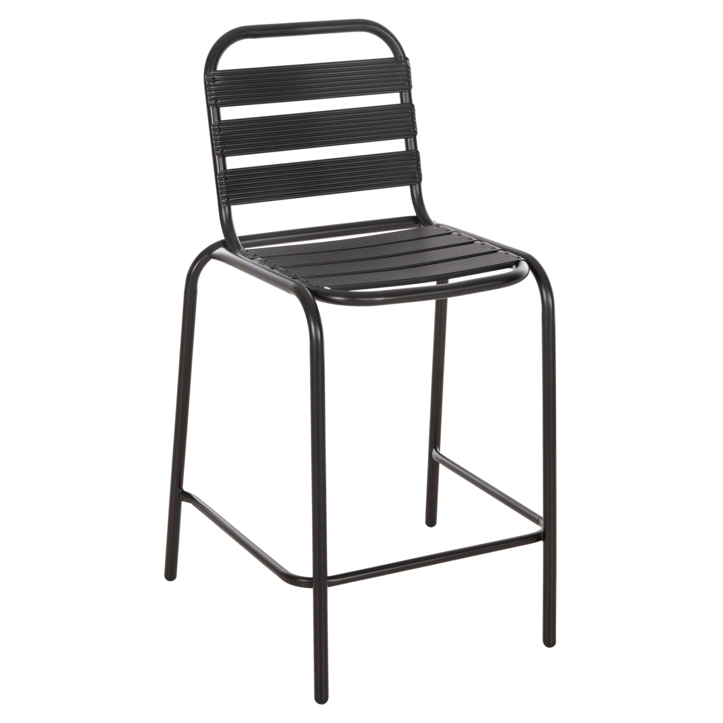BAR STOOL MEDIUM HEIGHT LAURA HM6065.03 METAL FRAME AND ALUMINUM IN BLACK 58.5x58x104H cm. image 1