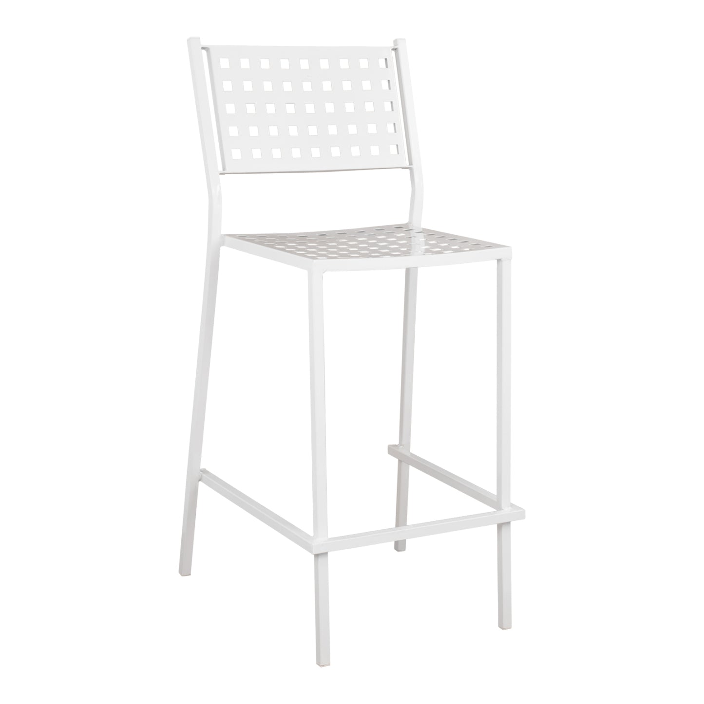 Bar Stool Olympias Metallic HM5528.02 White color 47x58x111cm image 1