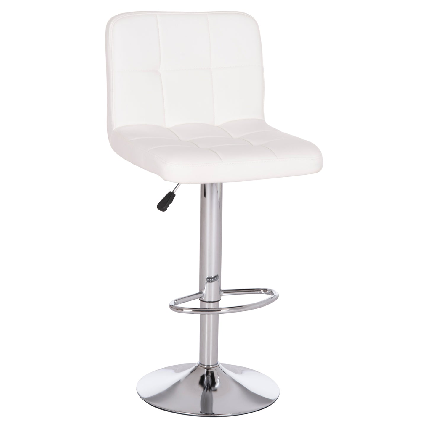 BAR STOOL SWIVELING DIANA HM202.22 WHITE PU--CHROMED METAL 44x52x109Hcm. image 1