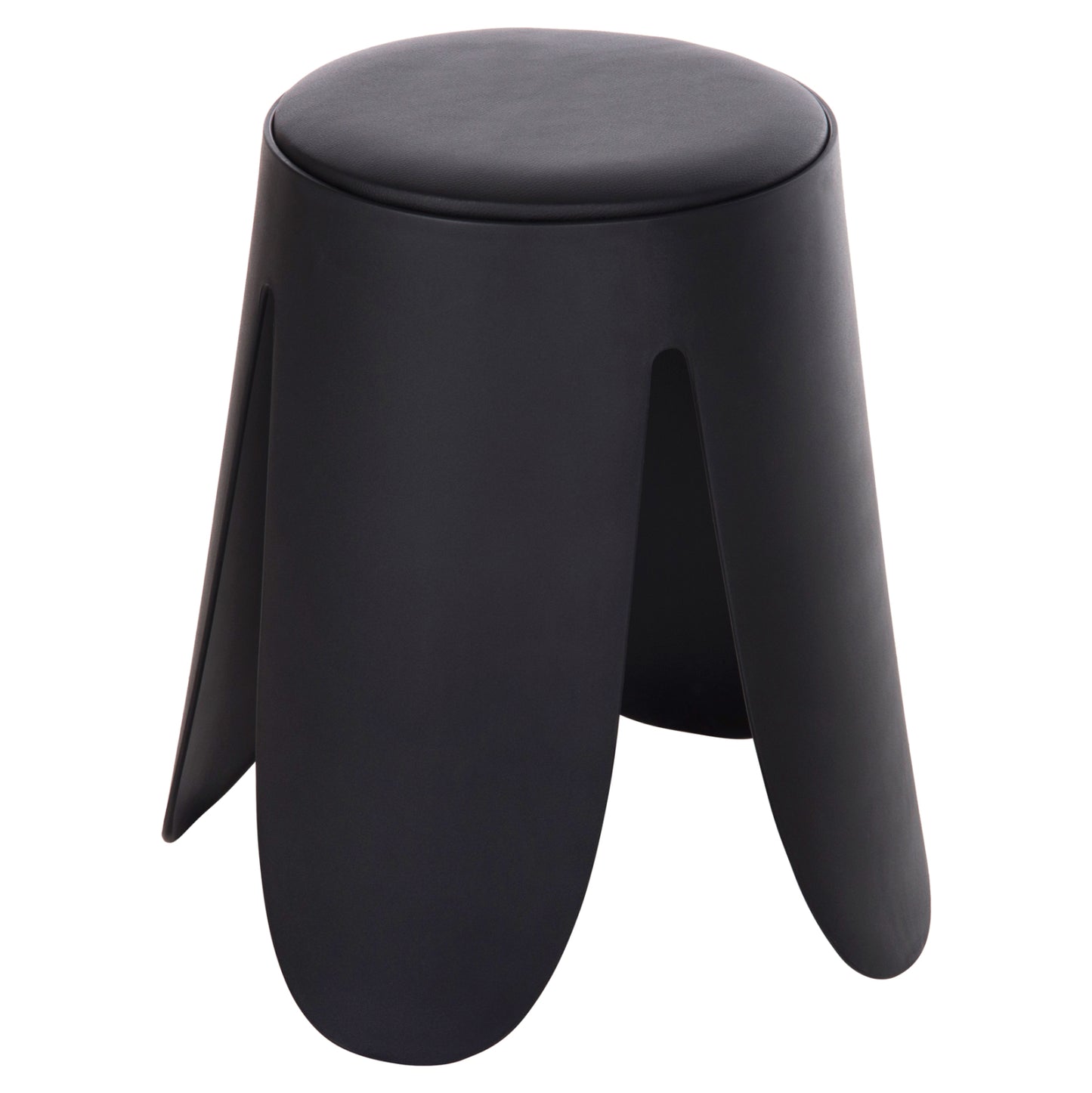 STOOL DENTY HM9619.02 POLYPROPYLENE IN BLACK-PU SEAT IN BLACK Φ30x45Hcm. image 1