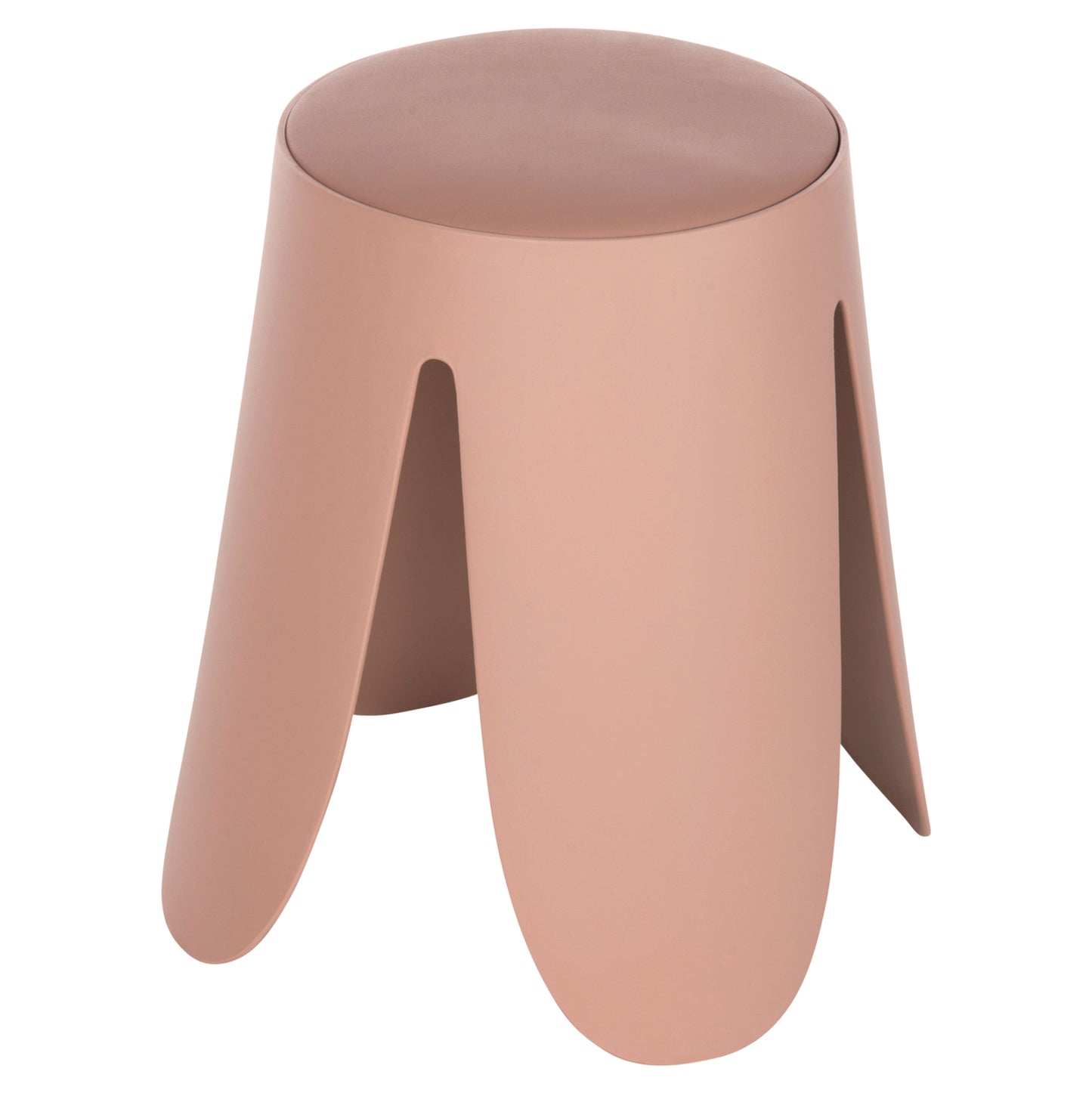 STOOL DENTY HM9619.05 POLYPROPYLENE IN DUSTY PINK-PU SEAT IN BLACK Φ30x45Hcm. image 1