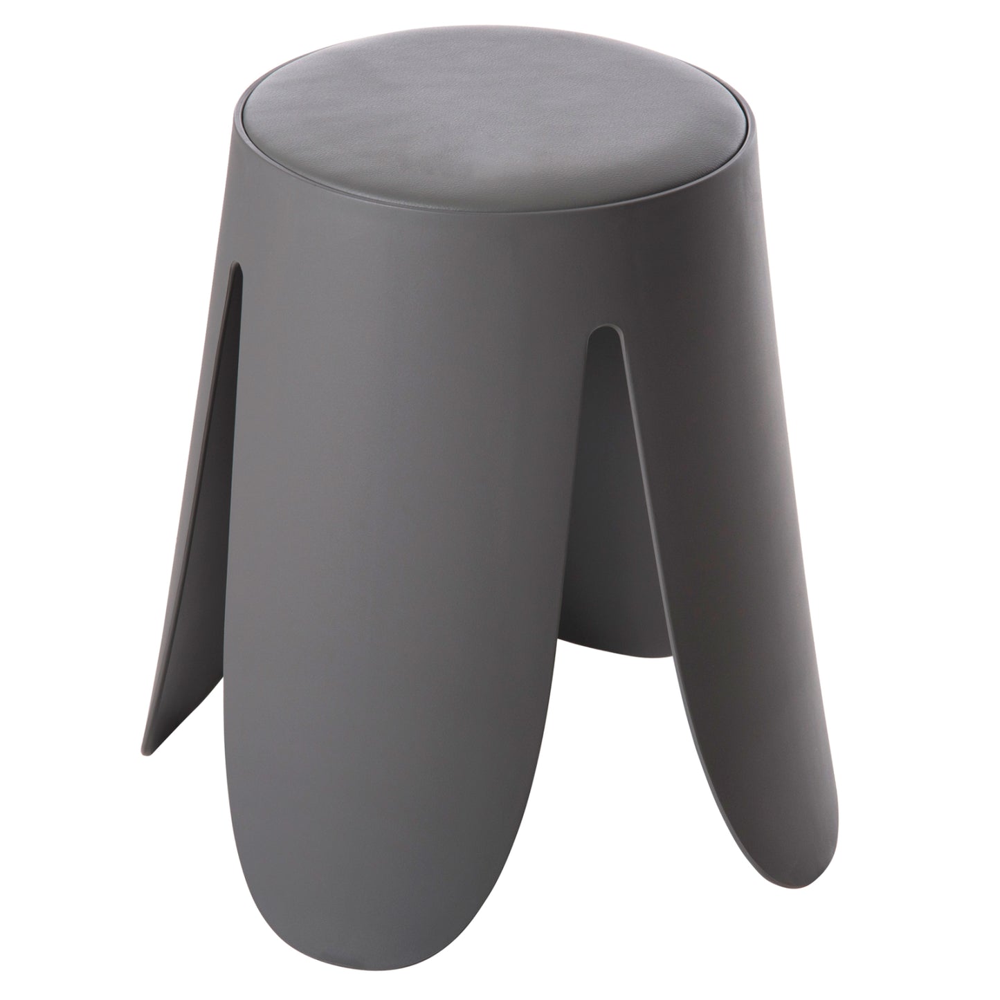 STOOL DENTY HM9619.10 POLYPROPYLENE IN GREY-PU SEAT IN GREY Φ30x45Hcm. image 1