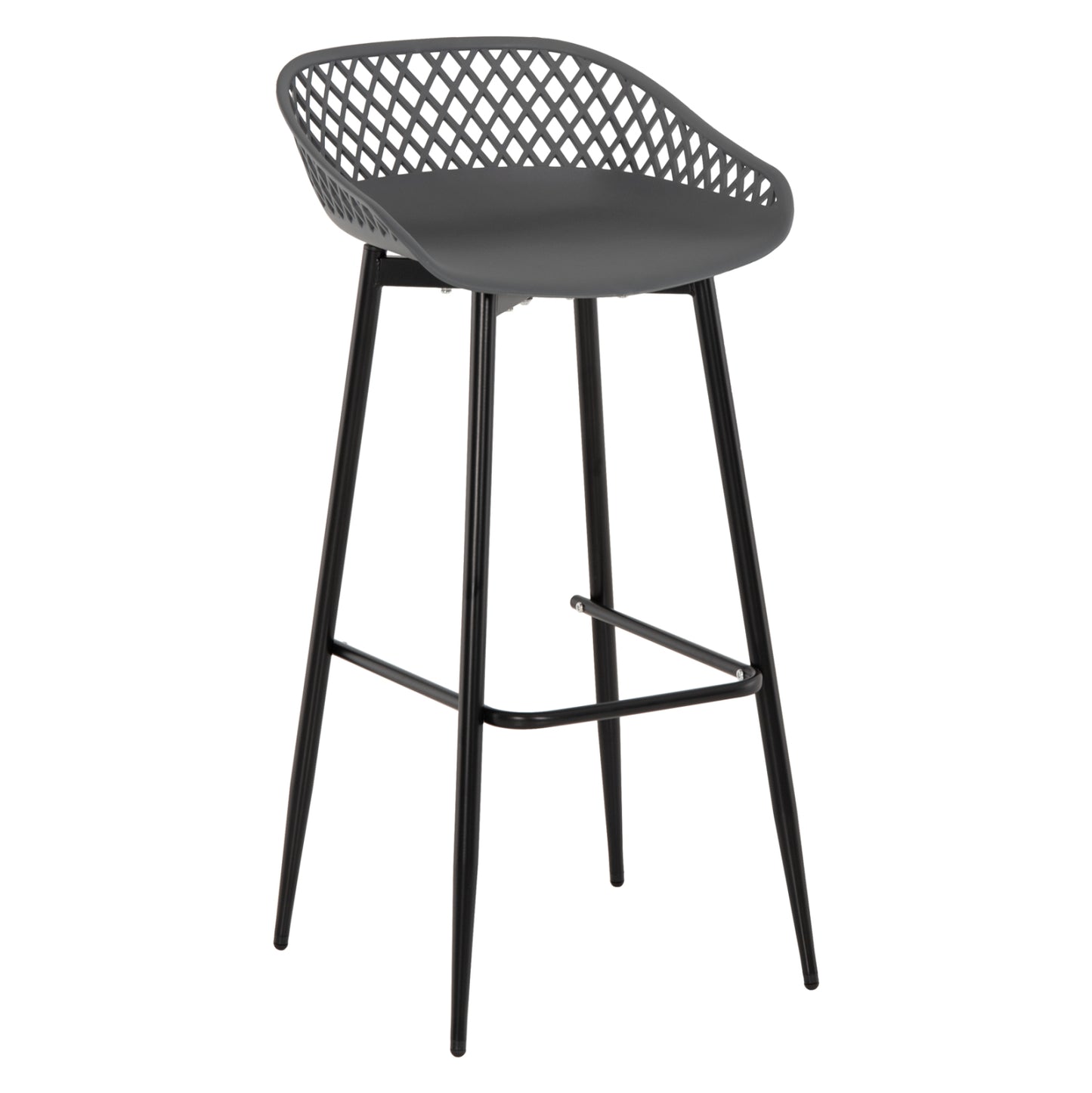 BAR STOOL AVAYA HM8686.20 GREY POLYPROPYLENE-BLACK METAL LEGS 46x48x99Hcm. image 1