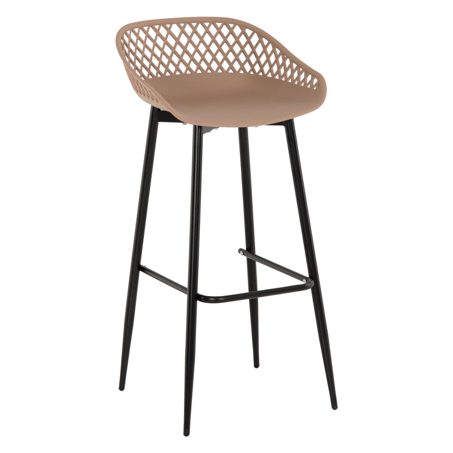 BAR STOOL AVAYA HM8686.13 CAPPUCCINO POLYPROPYLENE-BLACK METAL LEGS 46x48x99Hcm. image 1