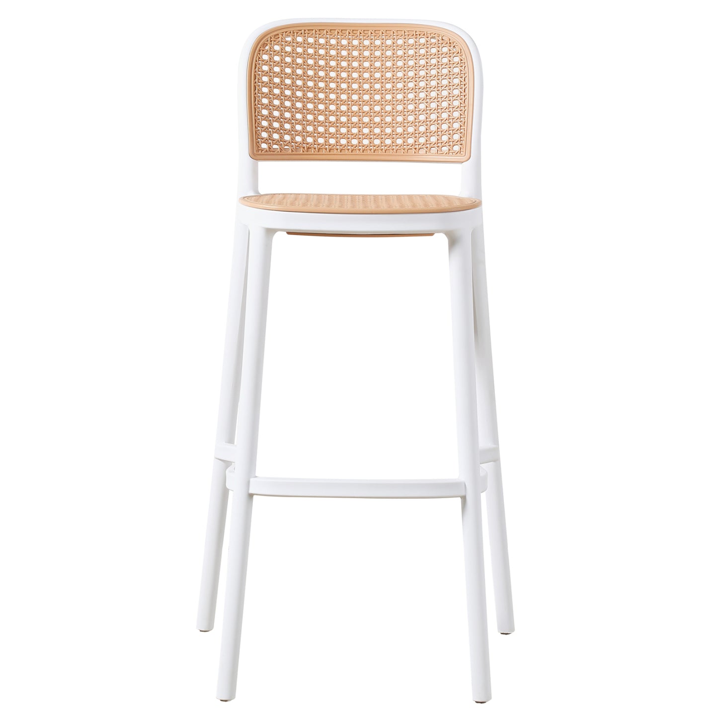 BAR STOOL HM5939.01 POLYPROPYLENE WHITE-BEIGE 41x53x103Hcm.