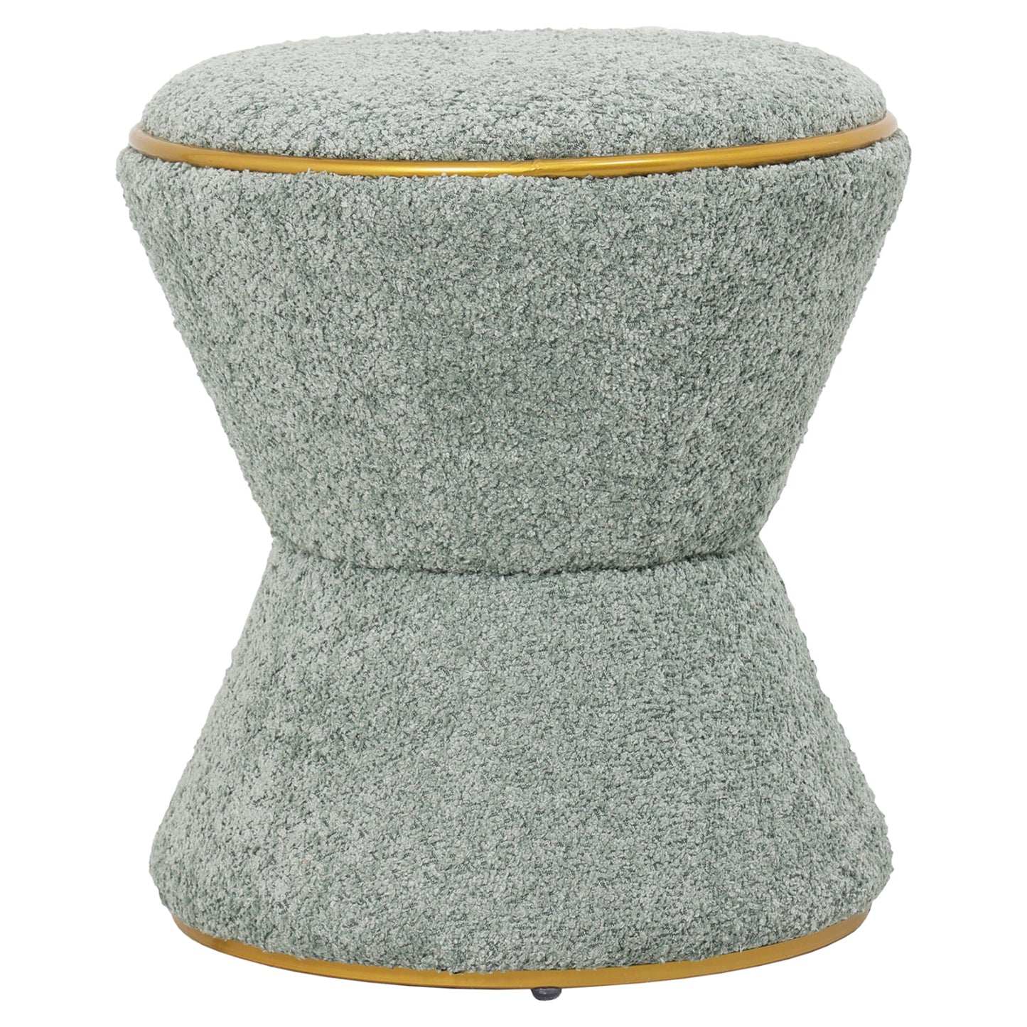 STOOL ROUND LINNER HM9604.15 BOUCLE FABRIC PISTACHIO GREEN-GOLD DETAIL Φ38,5x43Hcm. image 1