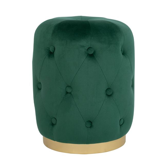 Velvet stool Torrie HM8405.03 cypress green color with gold base ''37x46cm image 1